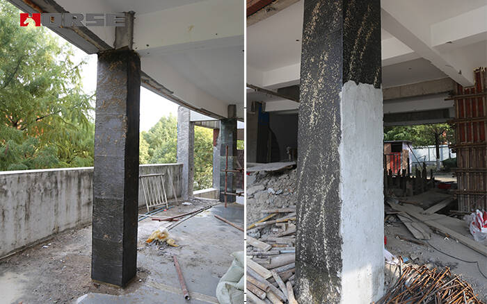  Reinforced columns with carbon fiber reinforced polymer(CFRP) sheet