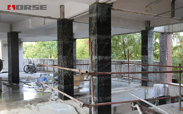  CFRP on columns for seismic strengthening