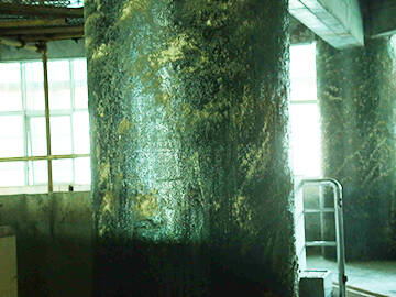 Reinforcement of concrete column in parking lot